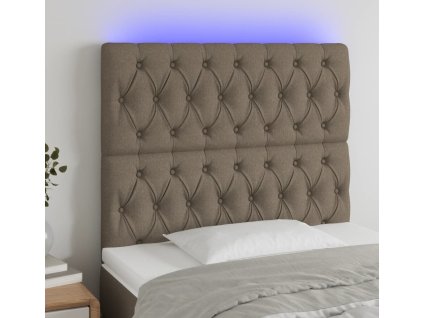 Čelo postele s LED 100x7x118/128 cm textil [3122754] (Barva Taupe)