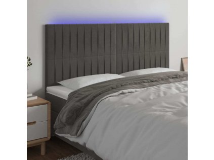Čelo postele s LED 180x5x118/128 cm samet [3122723]