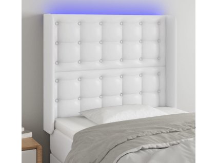 Čelo postele s LED 93 x 16 x 118/128 cm umělá kůže [3124127]
