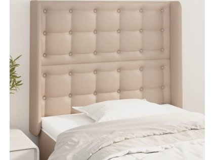 Čelo postele typu ušák 83x16x118/128 cm umělá kůže [3119655] (Barva Hnědá)