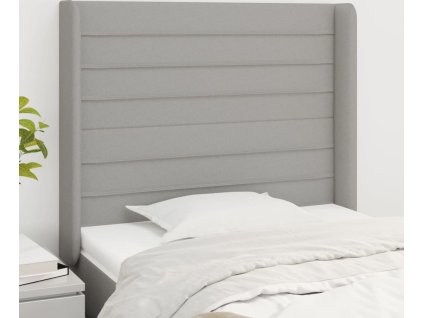 Čelo postele typu ušák 103x16x118/128 cm textil [3119710] (Barva Světle šedá)