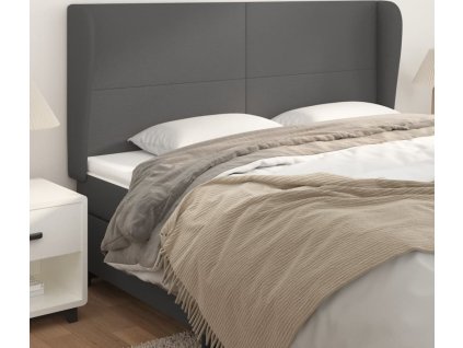 Čelo postele typu ušák 203x23x118/128 cm umělá kůže [3117788] (Barva Šedá)