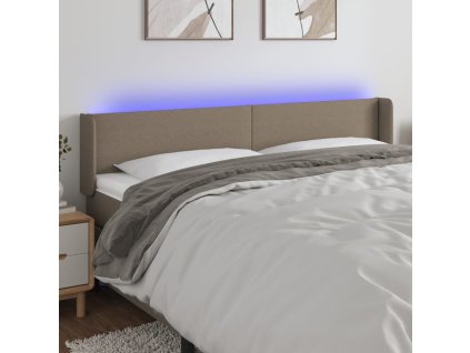 Čelo postele s LED 183 x 16 x 78/88 cm textil [3122974]