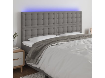 Čelo postele s LED 180x5x118/128 cm textil [3122873] (Barva Tmavě šedá)