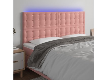 Čelo postele s LED 160x5x118/128 cm samet [3122917]