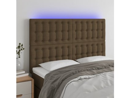 Čelo postele s LED 144x5x118/128 cm textil [3122859]