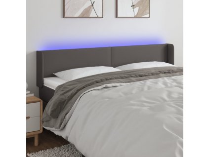 Čelo postele s LED 163 x 16 x 78/88 cm umělá kůže [3123056]