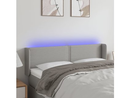 Čelo postele s LED 147 x 16 x 78/88 cm textil [3123094] (Barva Světle šedá)