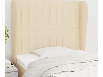 Čelo postele typu ušák 93x23x118/128 cm textil [3118181] (Barva Krémová)