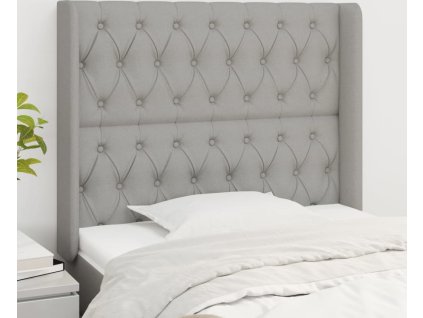 Čelo postele typu ušák 93x16x118/128 cm textil [3119905] (Barva Zelená)