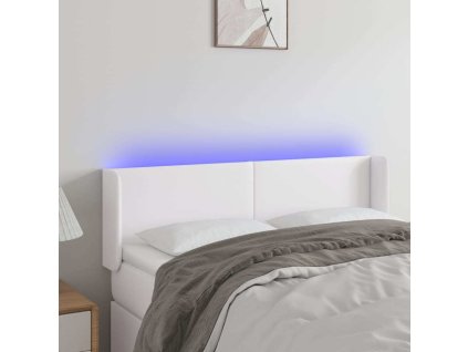 Čelo postele s LED 147 x 16 x 78/88 cm umělá kůže [3123049] (Barva Hnědá)