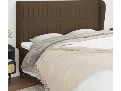 Čelo postele typu ušák 183x23x118/128 cm textil [3118211] (Barva Tmavě hnědá)