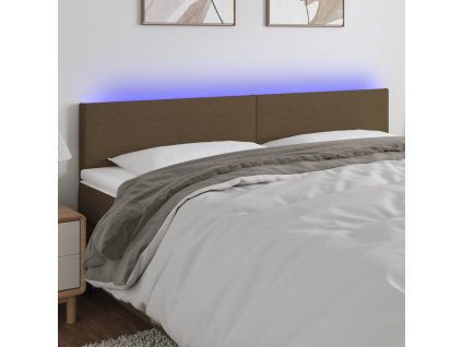 Čelo postele s LED 160x5x78/88 cm textil [3121341] (Barva Tmavě hnědá)