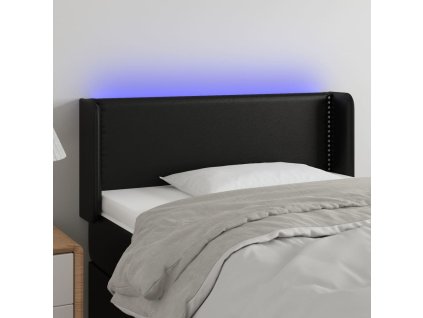 Čelo postele s LED 93 x 16 x 78/88 cm umělá kůže [3123179] (Barva Cappuccino)