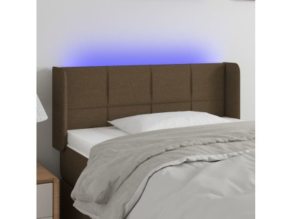 Čelo postele s LED 103 x 16 x 78/88 cm textil [3123229] (Barva Tmavě hnědá)