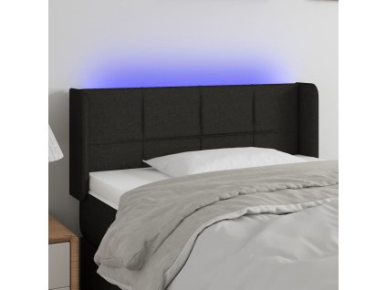 Čelo postele s LED 83 x 16 x 78/88 cm textil [3123217] (Barva Zelená)