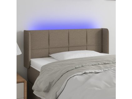 Čelo postele s LED 93 x 16 x 78/88 cm textil [3123222] (Barva Taupe)