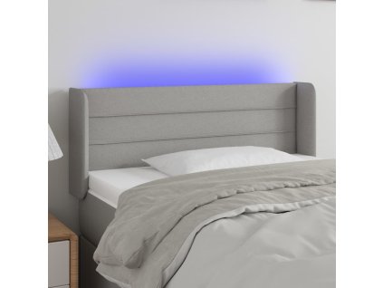 Čelo postele s LED 83 x 16 x 78/88 cm textil [3123350] (Barva Světle šedá)