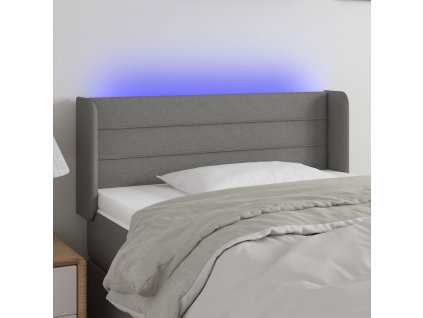 Čelo postele s LED 93 x 16 x 78/88 cm textil [3123365]