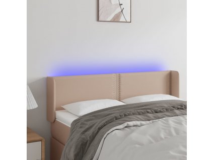 Čelo postele s LED 147 x 16 x 78/88 cm umělá kůže [3123191]