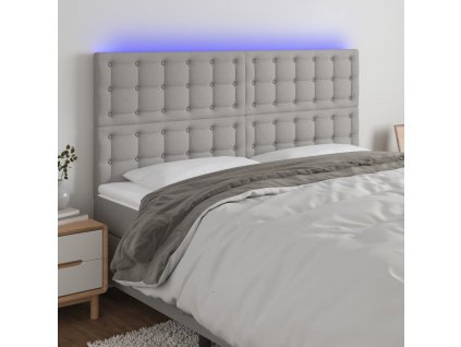 Čelo postele s LED 160x5x118/128 cm textil [3122871]