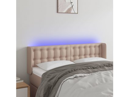 Čelo postele s LED 147 x 16 x 78/88 cm umělá kůže [3123331]