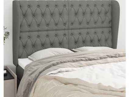 Čelo postele typu ušák 147x23x118/128 cm textil [3118394] (Barva Modrá)