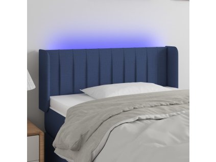 Čelo postele s LED 83 x 16 x 78/88 cm textil [3123454] (Barva Modrá)