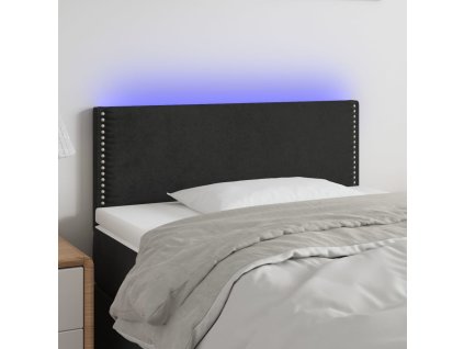 Čelo postele s LED 100x5x78/88 cm samet [3121516] (Barva Černá)