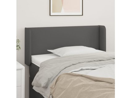 Čelo postele typu ušák 103 x 16 x 78/88 cm umělá kůže [3118576] (Barva Šedá)