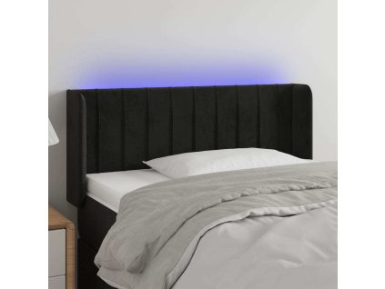 Čelo postele s LED 103 x 16 x 78/88 cm samet [3123518] (Barva Černá)