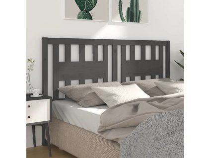 Čelo postele 126 x 4 x 100 cm masivní borovice [818662] (Barva Šedá)