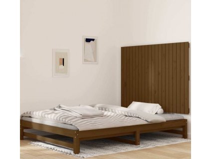 Nástěnné čelo postele 127,5x3x90 cm masivní borové dřevo [824891]