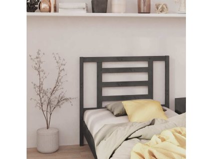 Čelo postele 96 x 4 x 100 cm masivní borovice [818802] (Barva Šedá)