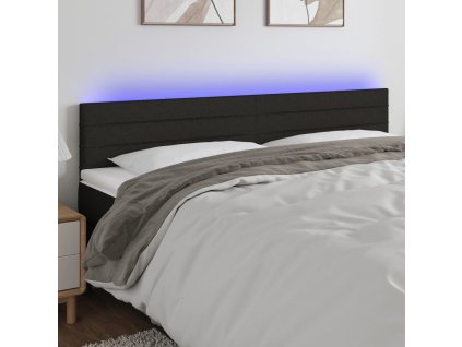 Čelo postele s LED 160x5x78/88 cm textil [3121760] (Barva Černá)