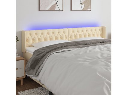 Čelo postele s LED 183 x 16 x 78/88 cm textil [3123591]