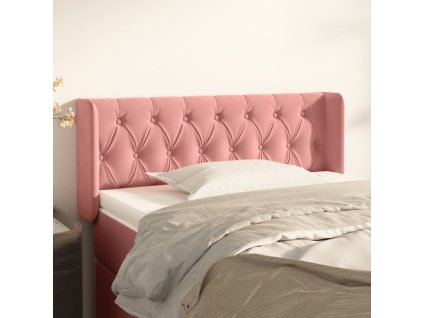 Čelo postele typu ušák 103x16x78/88 cm samet [3119151] (Barva Růžová)