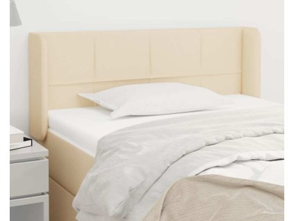 Čelo postele typu ušák 103 x 16 x 78/88 cm textil [3118763] (Barva Krémová)