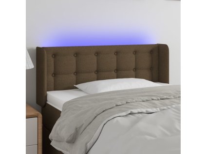 Čelo postele s LED 93 x 16 x 78/88 cm textil [3123655] (Barva Tmavě hnědá)