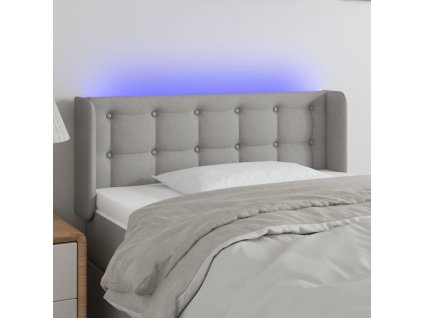 Čelo postele s LED 103 x 16 x 78/88 cm textil [3123660] (Barva Světle šedá)