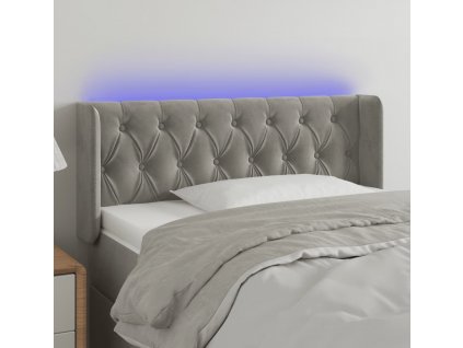 Čelo postele s LED 93 x 16 x 78/88 cm samet [3123608]