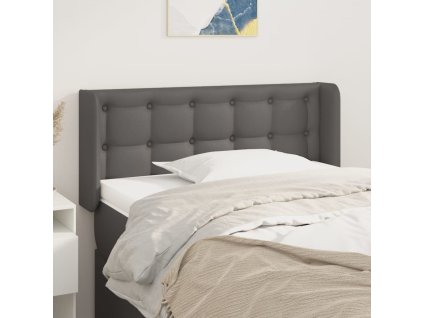 Čelo postele typu ušák 83 x 16 x 78/88 cm umělá kůže [3118844] (Barva Šedá)