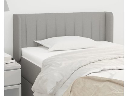 Čelo postele typu ušák 93 x 16 x 78/88 cm textil [3118988] (Barva Světle šedá)