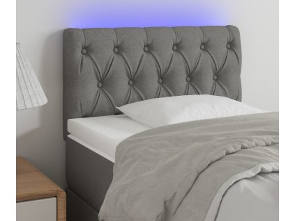 Čelo postele s LED 80 x 7 x 78/88 cm textil [3121923] (Barva Tmavě šedá)
