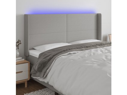 Čelo postele s LED 203 x 16 x 118/128 cm textil [3123790]
