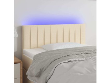 Čelo postele s LED 100x5x78/88 cm textil [3121845] (Barva Krémová)