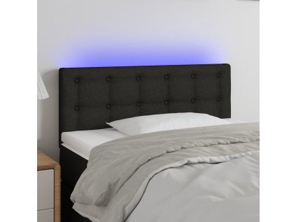 Čelo postele s LED 100x5x78/88 cm textil [3122038] (Barva Černá)