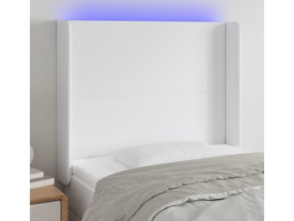 Čelo postele s LED 93 x 16 x 118/128 cm umělá kůže [3123849]
