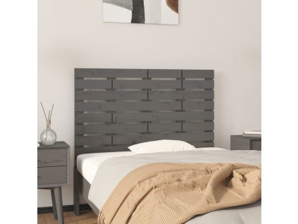 Nástěnné čelo postele 96 x 3 x 63 cm masivní borové dřevo [824725] (Barva Šedá)