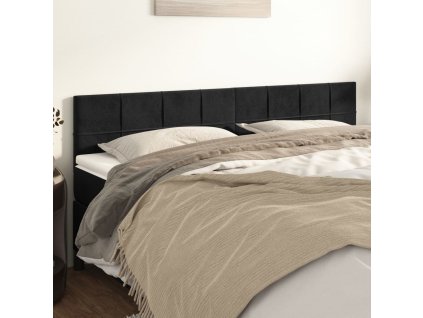 Čela postele 200x5x78/88 cm samet [346098] (Barva Černá)